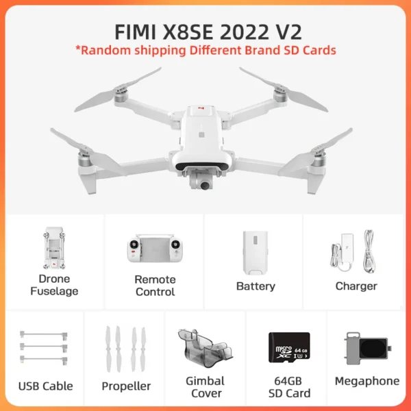 FIMI X8 SE 4k Cámara drones 3 ejes Gimbal drone 4k profesional 2023 10km autonomía de vuelo 1/2 48MP CMOS Sensor fimi x8 se dron - Marca: FIMI 360 group