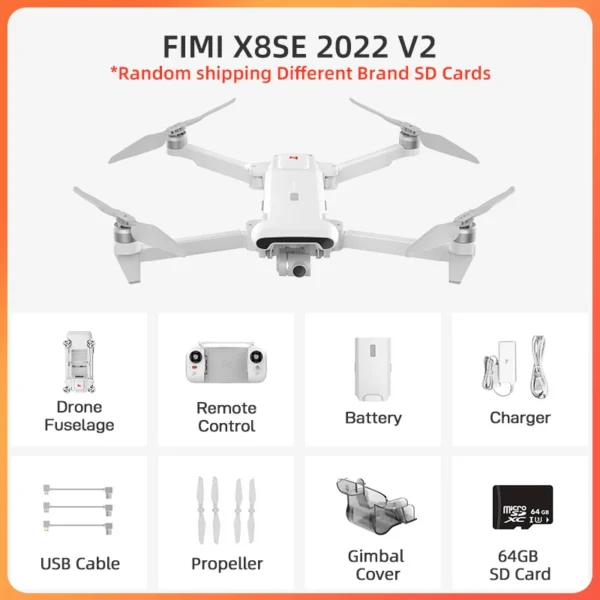 FIMI X8 SE 4k Cámara drones 3 ejes Gimbal drone 4k profesional 2023 10km autonomía de vuelo 1/2 48MP CMOS Sensor fimi x8 se dron - Marca: FIMI 360 group