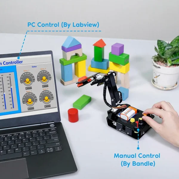 SunFounder-servocontrol de 4 ejes, Kit de brazo robótico, Rollarm para Arduino - 1) Robot de aprendizaje:El Kit de robot de aprendizaje interactivo para que los niños aprendan codificación visual, construcción y programación. 360 group