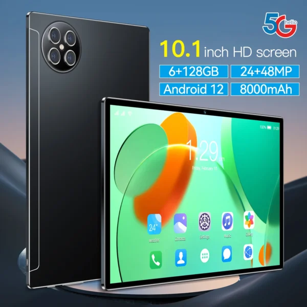 Tablet 360º X90T Android 12 | Pulgadas 10.1" | 128GB Memoria | Pantalla HD | 4G 5G WiFi | Cámara 24MP+48MP - Imagen 4