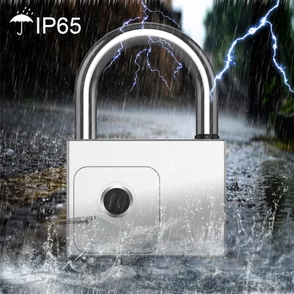 Candado Inteligente de Huellas Dactilares IP65 Impermeable Carga USB Alarma Antimanipulación - Candado inteligente con huella digital - IP65 impermeable, USB recargable, App Tuya/Smart Life 360 group